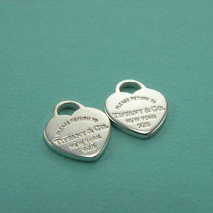 NEW 2 Tiffany & Co Hearts Small Mini Size Solid 925 Solid Sterling Silver